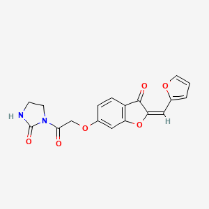 molecular formula C18H14N2O6 B15103613 1-({[(2E)-2-(furan-2-ylmethylidene)-3-oxo-2,3-dihydro-1-benzofuran-6-yl]oxy}acetyl)imidazolidin-2-one 