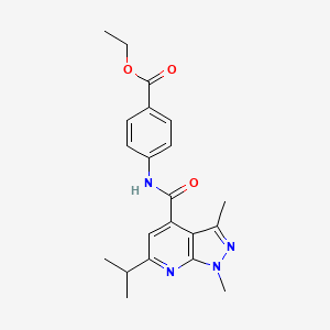 ethyl 4-({[1,3-dimethyl-6-(propan-2-yl)-1H-pyrazolo[3,4-b]pyridin-4-yl]carbonyl}amino)benzoate