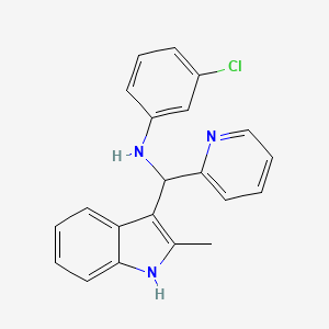 3-chloro-N-[(2-methyl-1H-indol-3-yl)(pyridin-2-yl)methyl]aniline