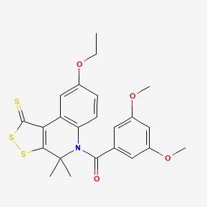 (3,5-dimethoxyphenyl)(8-ethoxy-4,4-dimethyl-1-thioxo-1,4-dihydro-5H-[1,2]dithiolo[3,4-c]quinolin-5-yl)methanone