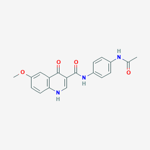 molecular formula C19H17N3O4 B15103678 N-[4-(acetylamino)phenyl]-6-methoxy-4-oxo-1,4-dihydroquinoline-3-carboxamide 