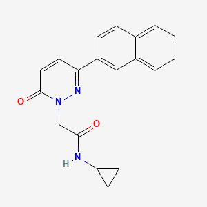 molecular formula C19H17N3O2 B15103689 N-cyclopropyl-2-(3-(naphthalen-2-yl)-6-oxopyridazin-1(6H)-yl)acetamide 