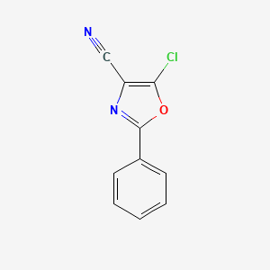 molecular formula C10H5ClN2O B15103690 4-Oxazolecarbonitrile, 5-chloro-2-phenyl- CAS No. 96285-99-3