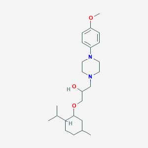 molecular formula C24H40N2O3 B15103712 1-[4-(4-Methoxyphenyl)piperazin-1-yl]-3-(5-methyl-2-propan-2-ylcyclohexyl)oxypropan-2-ol 