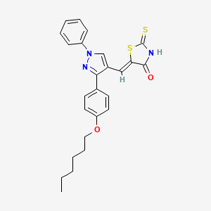 molecular formula C25H25N3O2S2 B15103714 (5Z)-5-({3-[4-(hexyloxy)phenyl]-1-phenyl-1H-pyrazol-4-yl}methylidene)-2-thioxo-1,3-thiazolidin-4-one 