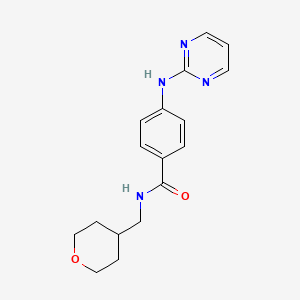 molecular formula C17H20N4O2 B15103728 4-(pyrimidin-2-ylamino)-N-(tetrahydro-2H-pyran-4-ylmethyl)benzamide 