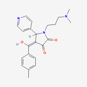 molecular formula C22H25N3O3 B15103733 1-[3-(dimethylamino)propyl]-3-hydroxy-4-[(4-methylphenyl)carbonyl]-5-(pyridin-4-yl)-1,5-dihydro-2H-pyrrol-2-one 