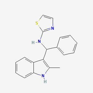 N-[(2-methyl-1H-indol-3-yl)(phenyl)methyl]-1,3-thiazol-2-amine