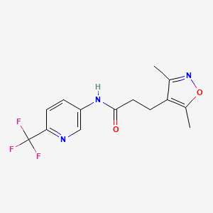 molecular formula C14H14F3N3O2 B15103742 3-(3,5-dimethyl-1,2-oxazol-4-yl)-N-[6-(trifluoromethyl)pyridin-3-yl]propanamide 