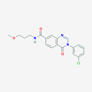 molecular formula C19H18ClN3O3 B15103748 3-(3-chlorophenyl)-N-(3-methoxypropyl)-4-oxo-3,4-dihydroquinazoline-7-carboxamide 