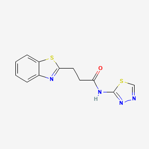 molecular formula C12H10N4OS2 B15103757 3-(benzo[d]thiazol-2-yl)-N-(1,3,4-thiadiazol-2-yl)propanamide 