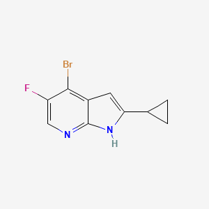 molecular formula C10H8BrFN2 B1510376 4-bromo-2-cyclopropyl-5-fluoro-1H-pyrrolo[2,3-b]pyridine 