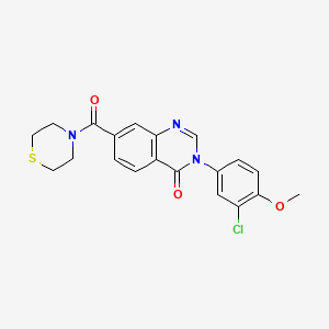 molecular formula C20H18ClN3O3S B15103768 3-(3-chloro-4-methoxyphenyl)-7-(thiomorpholin-4-ylcarbonyl)quinazolin-4(3H)-one 