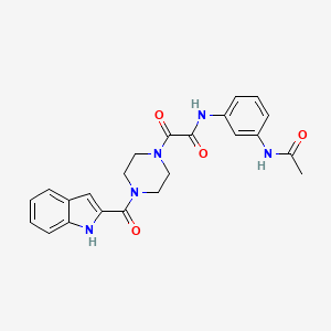 molecular formula C23H23N5O4 B15103799 N-[3-(acetylamino)phenyl]-2-[4-(1H-indol-2-ylcarbonyl)piperazin-1-yl]-2-oxoacetamide 