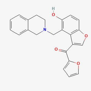 molecular formula C23H19NO4 B15103833 [4-(3,4-dihydroisoquinolin-2(1H)-ylmethyl)-5-hydroxy-1-benzofuran-3-yl](furan-2-yl)methanone 