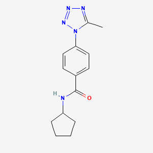 molecular formula C14H17N5O B15103850 N-cyclopentyl-4-(5-methyl-1H-tetrazol-1-yl)benzamide 