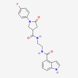 N-[2-({[1-(4-fluorophenyl)-5-oxopyrrolidin-3-yl]carbonyl}amino)ethyl]-1H-indole-4-carboxamide