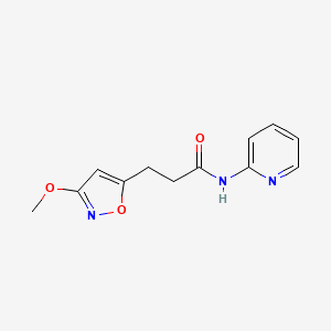 molecular formula C12H13N3O3 B15103884 3-(3-methoxyisoxazol-5-yl)-N-(pyridin-2-yl)propanamide 