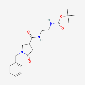 molecular formula C19H27N3O4 B15103901 Tert-butyl (2-{[(1-benzyl-5-oxopyrrolidin-3-yl)carbonyl]amino}ethyl)carbamate 