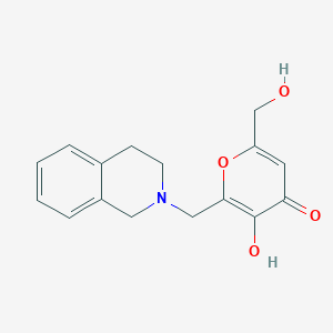 molecular formula C16H17NO4 B15103913 2-(3,4-dihydroisoquinolin-2(1H)-ylmethyl)-3-hydroxy-6-(hydroxymethyl)-4H-pyran-4-one 