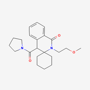 molecular formula C22H30N2O3 B15103919 2'-(2-methoxyethyl)-4'-(pyrrolidin-1-ylcarbonyl)-2'H-spiro[cyclohexane-1,3'-isoquinolin]-1'(4'H)-one 