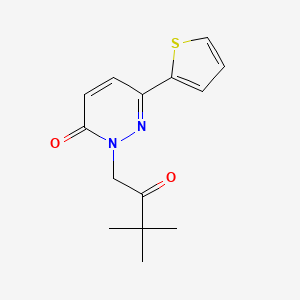 molecular formula C14H16N2O2S B15103940 2-(3,3-dimethyl-2-oxobutyl)-6-(thiophen-2-yl)pyridazin-3(2H)-one 