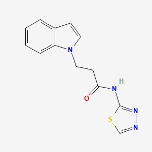 molecular formula C13H12N4OS B15103951 3-(1H-indol-1-yl)-N-(1,3,4-thiadiazol-2-yl)propanamide 