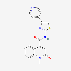 molecular formula C19H14N4O2S B15103958 1-methyl-2-oxo-N-[4-(pyridin-4-yl)-1,3-thiazol-2-yl]-1,2-dihydroquinoline-4-carboxamide 