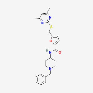 molecular formula C24H28N4O2S B15103968 N-(1-benzylpiperidin-4-yl)-5-{[(4,6-dimethylpyrimidin-2-yl)sulfanyl]methyl}furan-2-carboxamide 