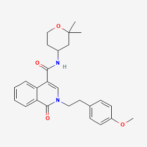 molecular formula C26H30N2O4 B15103991 N-(2,2-dimethyltetrahydro-2H-pyran-4-yl)-2-[2-(4-methoxyphenyl)ethyl]-1-oxo-1,2-dihydroisoquinoline-4-carboxamide 