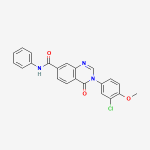 3-(3-chloro-4-methoxyphenyl)-4-oxo-N-phenyl-3,4-dihydroquinazoline-7-carboxamide