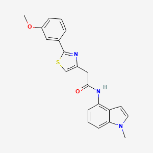 molecular formula C21H19N3O2S B15104089 2-[2-(3-methoxyphenyl)-1,3-thiazol-4-yl]-N-(1-methyl-1H-indol-4-yl)acetamide 