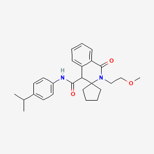 molecular formula C26H32N2O3 B15104091 2'-(2-methoxyethyl)-1'-oxo-N-[4-(propan-2-yl)phenyl]-1',4'-dihydro-2'H-spiro[cyclopentane-1,3'-isoquinoline]-4'-carboxamide 