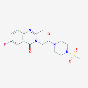 molecular formula C16H19FN4O4S B15104095 6-fluoro-2-methyl-3-{2-[4-(methylsulfonyl)piperazin-1-yl]-2-oxoethyl}quinazolin-4(3H)-one 