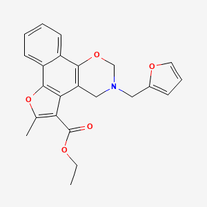 molecular formula C23H21NO5 B15104099 Ethyl 9-[(furan-2-yl)methyl]-4-methyl-3,11-dioxa-9-azatetracyclo[11.4.0.0^{2,6}.0^{7,12}]heptadeca-1,4,6,12,14,16-hexaene-5-carboxylate 