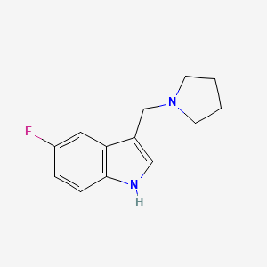 molecular formula C13H15FN2 B1510410 5-fluoro-3-(pyrrolidin-1-ylmethyl)-1H-indole 