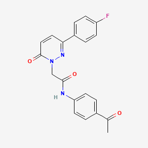 molecular formula C20H16FN3O3 B15104103 N-(4-acetylphenyl)-2-(3-(4-fluorophenyl)-6-oxopyridazin-1(6H)-yl)acetamide 