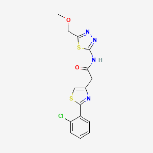 molecular formula C15H13ClN4O2S2 B15104121 2-(2-(2-chlorophenyl)thiazol-4-yl)-N-(5-(methoxymethyl)-1,3,4-thiadiazol-2-yl)acetamide 