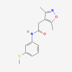 2-(3,5-dimethyl-1,2-oxazol-4-yl)-N-[3-(methylsulfanyl)phenyl]acetamide