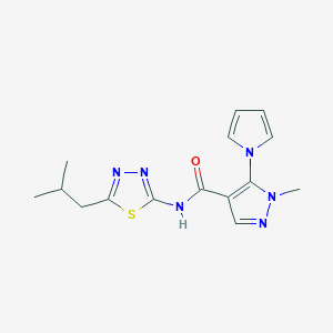 1-methyl-N-[(2Z)-5-(2-methylpropyl)-1,3,4-thiadiazol-2(3H)-ylidene]-5-(1H-pyrrol-1-yl)-1H-pyrazole-4-carboxamide