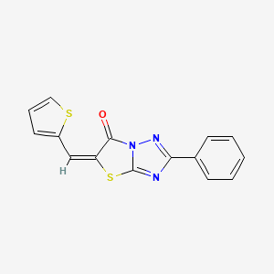 (5E)-2-phenyl-5-(thiophen-2-ylmethylidene)[1,3]thiazolo[3,2-b][1,2,4]triazol-6(5H)-one