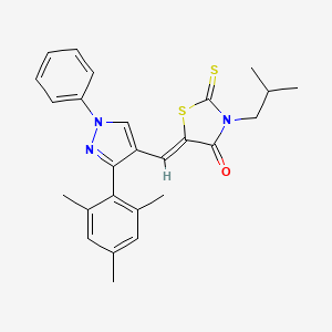 molecular formula C26H27N3OS2 B15104158 3-Isobutyl-5-((3-mesityl-1-phenyl-1H-pyrazol-4-yl)methylene)-2-thioxothiazolidin-4-one CAS No. 307953-09-9