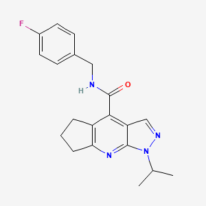 N-(4-fluorobenzyl)-1-(propan-2-yl)-1,5,6,7-tetrahydrocyclopenta[b]pyrazolo[4,3-e]pyridine-4-carboxamide