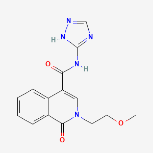 molecular formula C15H15N5O3 B15104183 2-(2-methoxyethyl)-1-oxo-N-(4H-1,2,4-triazol-3-yl)-1,2-dihydroisoquinoline-4-carboxamide 