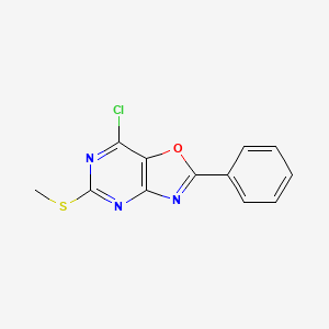 molecular formula C12H8ClN3OS B15104189 7-Chloro-5-(methylsulfanyl)-2-phenyl[1,3]oxazolo[4,5-d]pyrimidine CAS No. 918147-55-4