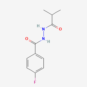 molecular formula C11H13FN2O2 B15104209 4-fluoro-N'-(2-methylpropanoyl)benzohydrazide 