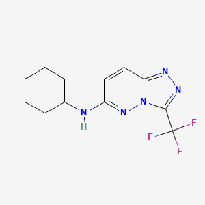 molecular formula C12H14F3N5 B15104216 N-cyclohexyl-3-(trifluoromethyl)[1,2,4]triazolo[4,3-b]pyridazin-6-amine 