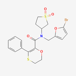 N-[(5-bromofuran-2-yl)methyl]-N-(1,1-dioxidotetrahydrothiophen-3-yl)-3-phenyl-5,6-dihydro-1,4-oxathiine-2-carboxamide