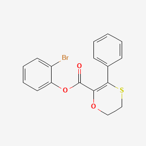 molecular formula C17H13BrO3S B15104252 2-Bromophenyl 3-phenyl-5,6-dihydro-1,4-oxathiine-2-carboxylate 