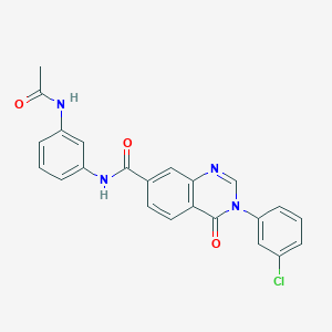 N-[3-(acetylamino)phenyl]-3-(3-chlorophenyl)-4-oxo-3,4-dihydroquinazoline-7-carboxamide